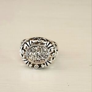 Best Brand Vintage 80s Silverplate Costume Ring Size 9